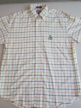 Faconnable Men's Large Short Sleeve Button Down Shirt Designer Luxury French